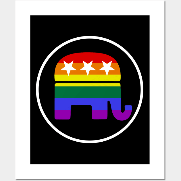 Rainbow Republican Elephant Wall Art by Shared Reality Shop